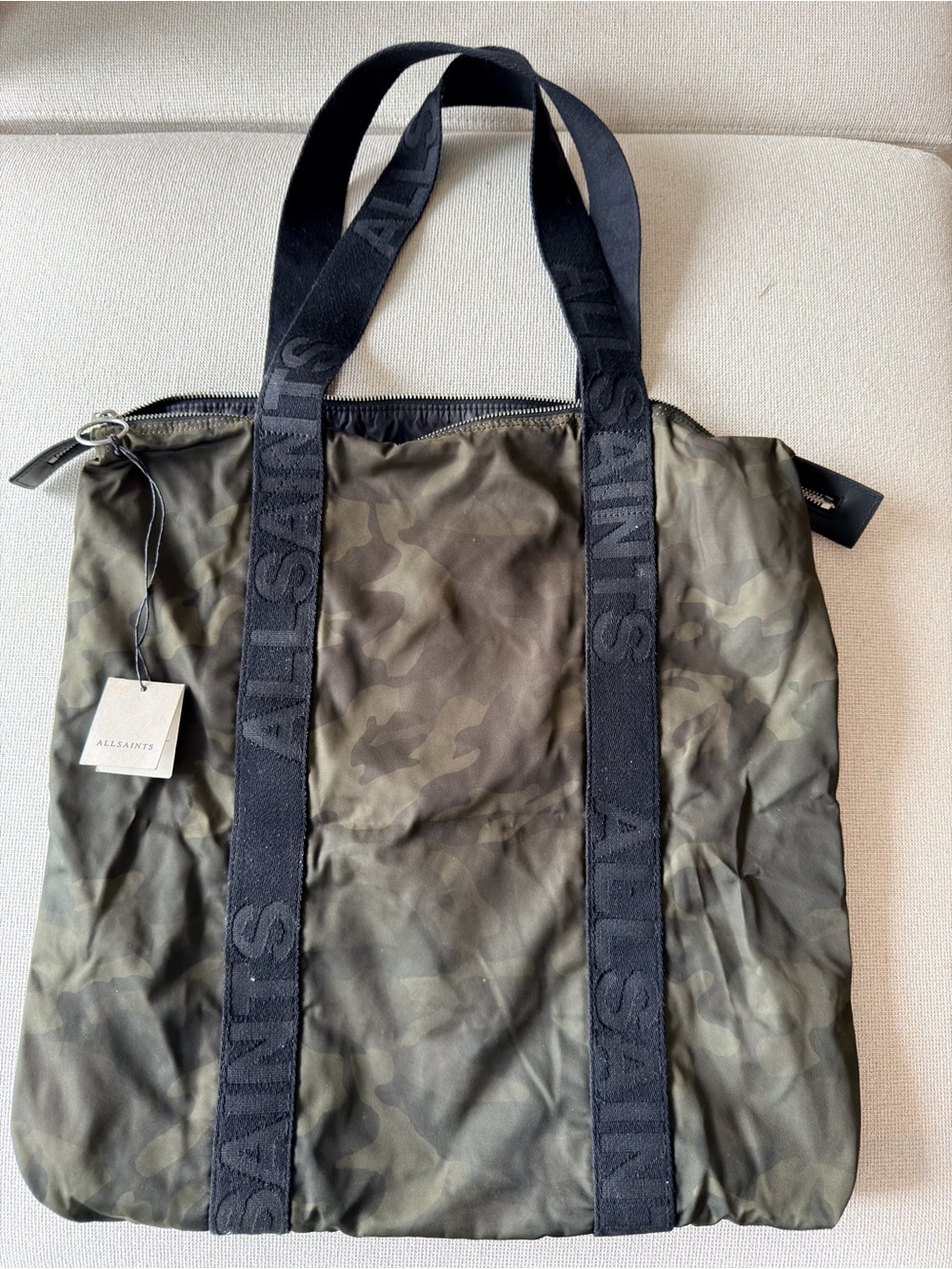 AllSaints Olive Camouflage Tote